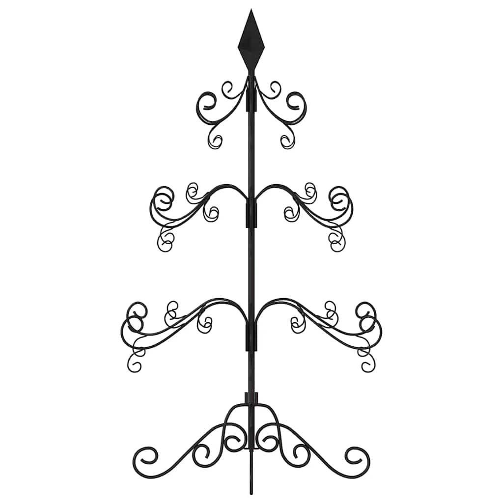 vidaXL Metal Christmas Tree for Decoration Black 90 cm 5