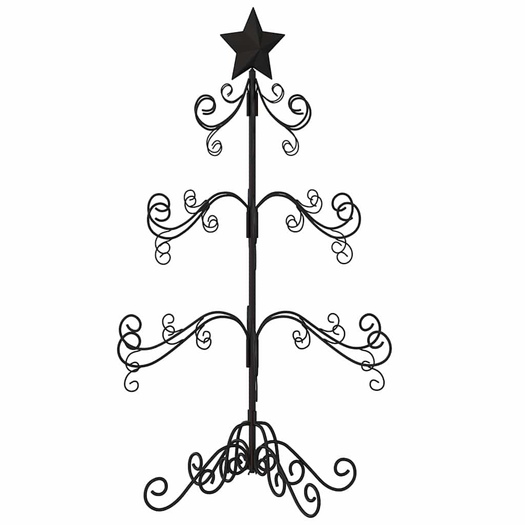 vidaXL Metal Christmas Tree for Decoration Black 90 cm 4