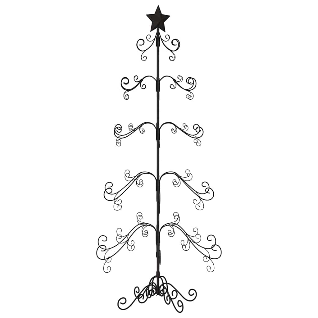 vidaXL Metal Christmas Tree for Decoration Black 150 cm 5