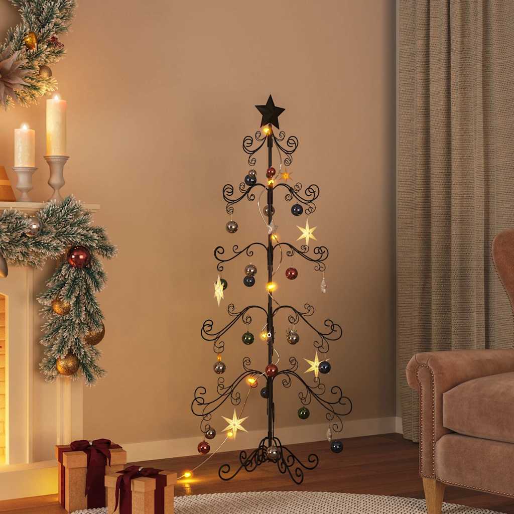 vidaXL Metal Christmas Tree for Decoration Black 150 cm 1