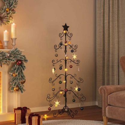 vidaXL Metal Christmas Tree for Decoration Black 150 cm 1