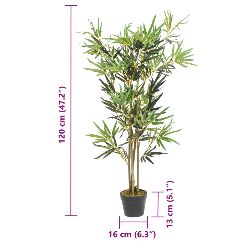 vidaXL Artificial Bamboo Tree 552 Leaves 120 cm Green 4