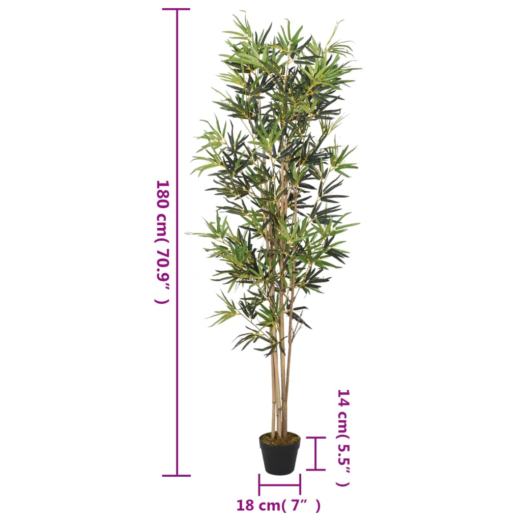 vidaXL Artificial Bamboo Tree 1104 Leaves 180 cm Green 4