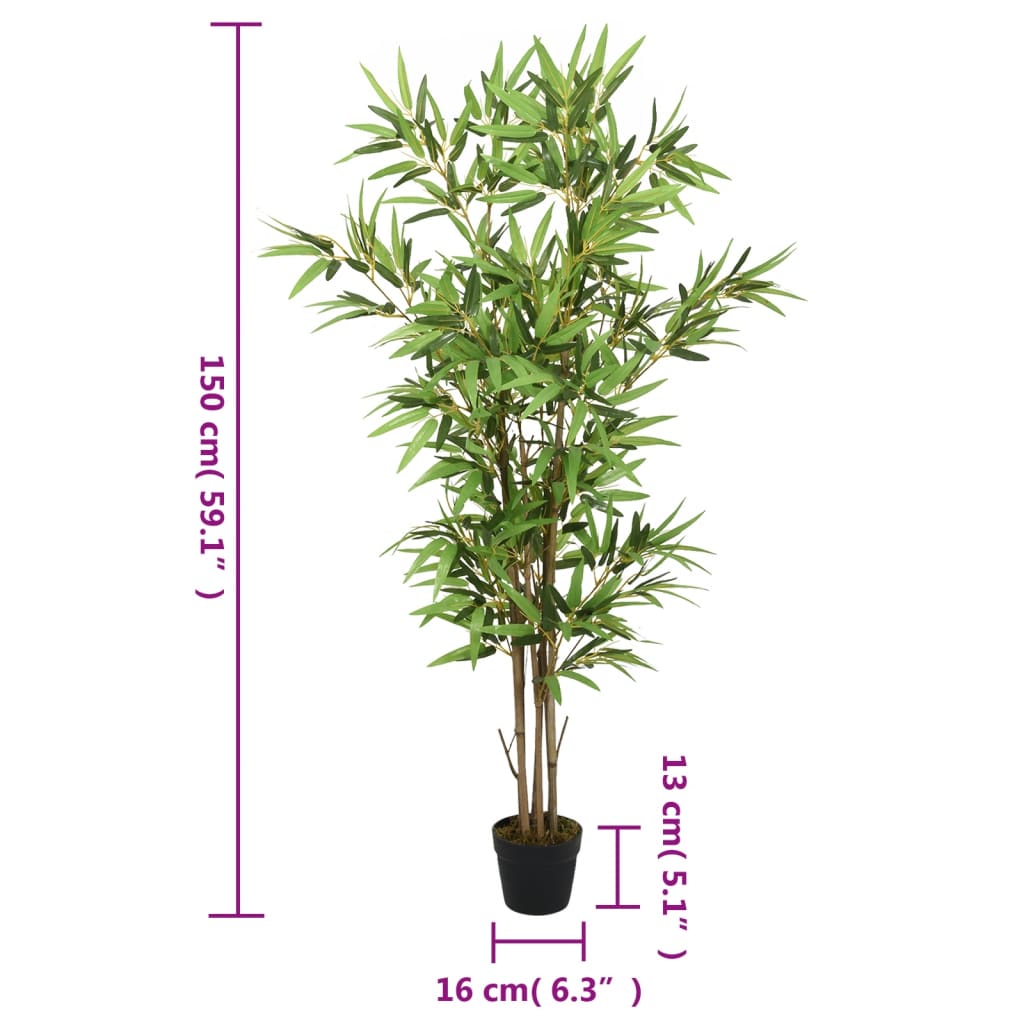 vidaXL Artificial Bamboo Tree 828 Leaves 150 cm Green 4