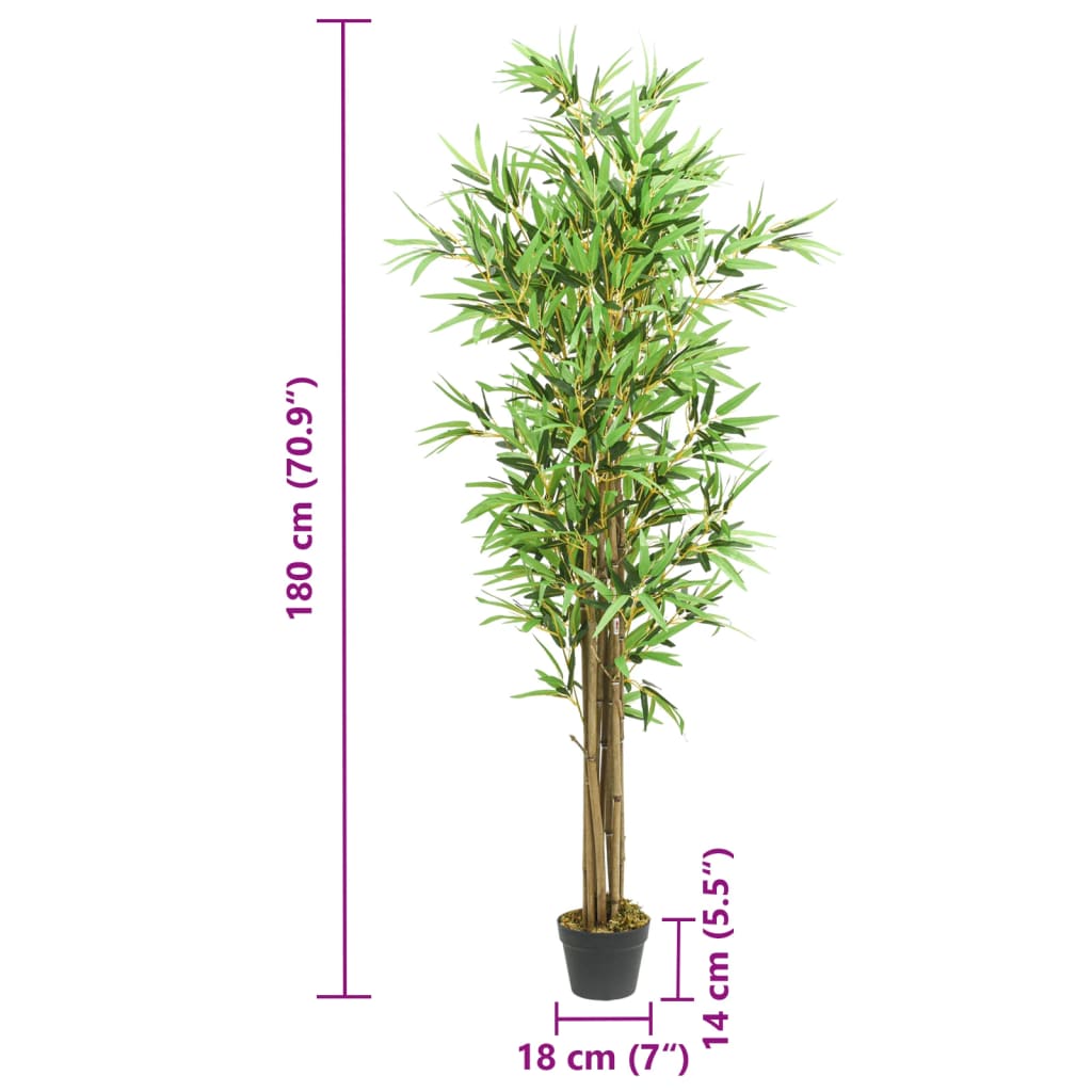 vidaXL Artificial Bamboo Tree 1288 Leaves 180 cm Green 4