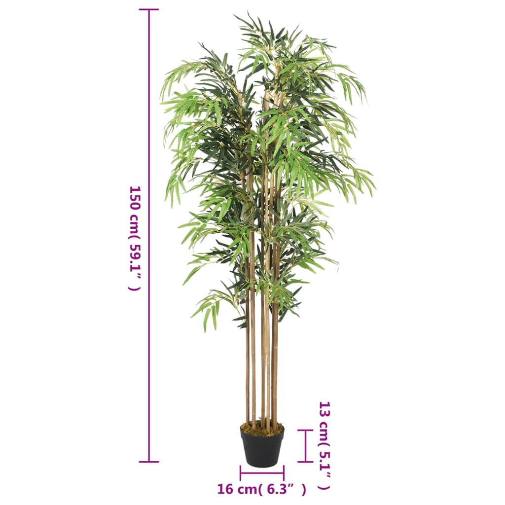 vidaXL Artificial Bamboo Tree 1095 Leaves 150 cm Green 4