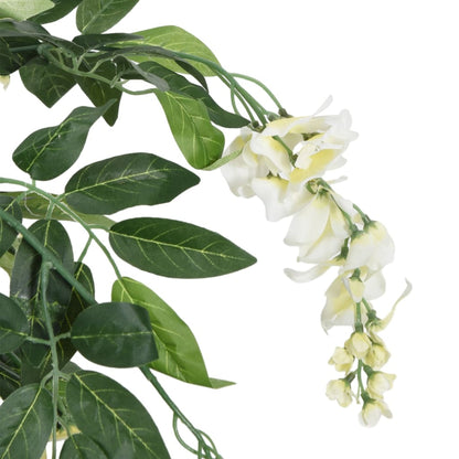 vidaXL Artificial Wisteria Tree 560 Leaves 80 cm Green and White 3