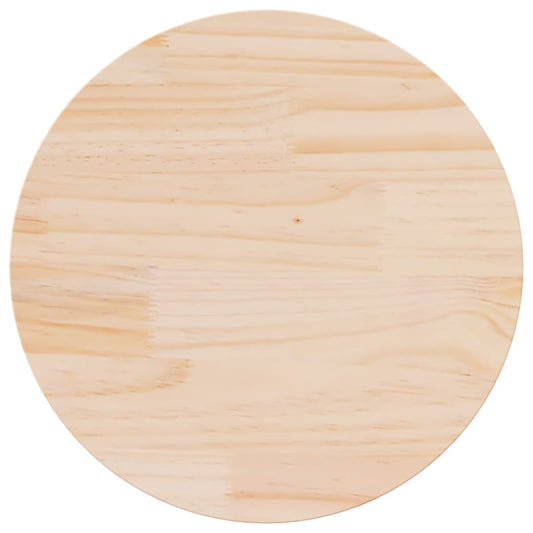 Round pine wood table top with a visible grain pattern