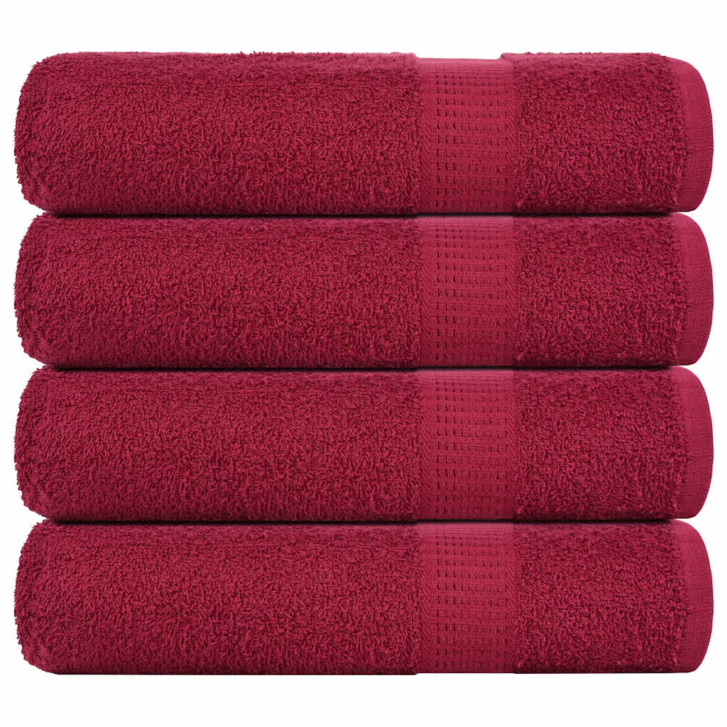 vidaXL Bath Towels "FROGN" 4 pcs Bordeaux 100x150 cm 360 gsm 1