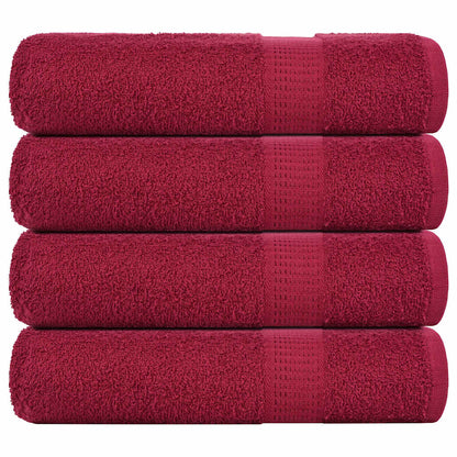 vidaXL Bath Towels "FROGN" 4 pcs Bordeaux 100x150 cm 360 gsm 1