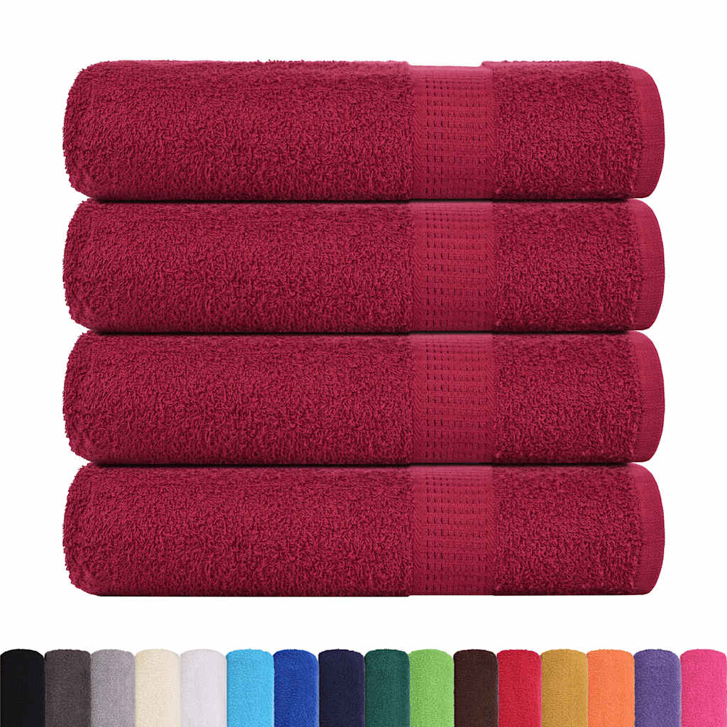 vidaXL Bath Towels "FROGN" 4 pcs Bordeaux 100x150 cm 360 gsm 2