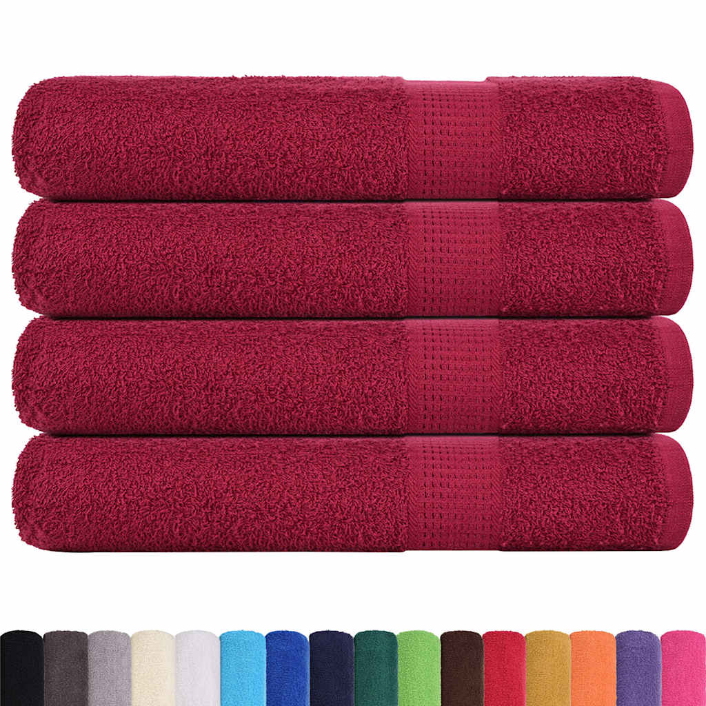 vidaXL Towels "FROGN" 4 pcs Bordeaux 100x200 cm 360 gsm 2
