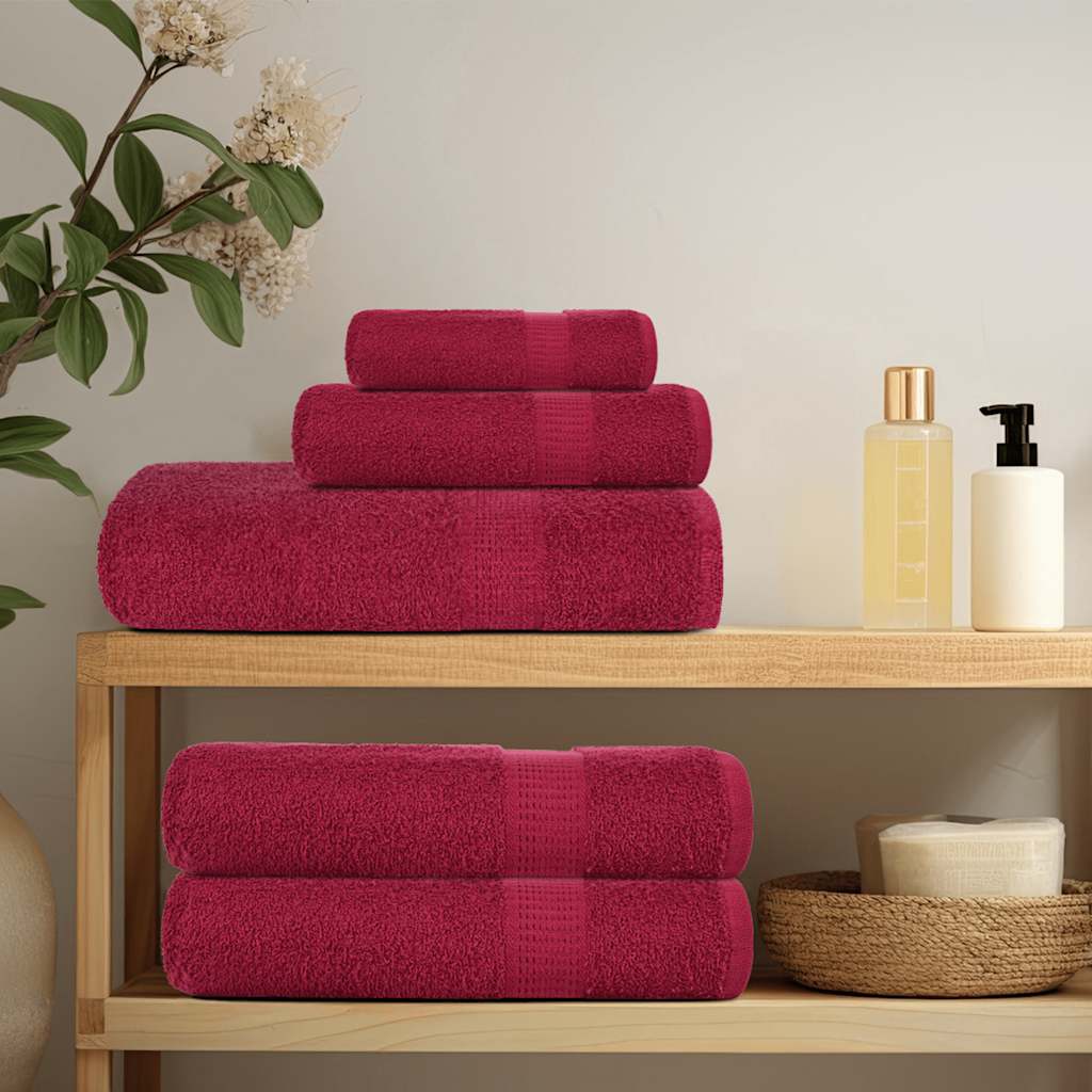 vidaXL Towels "FROGN" 4 pcs Bordeaux 100x200 cm 360 gsm 3