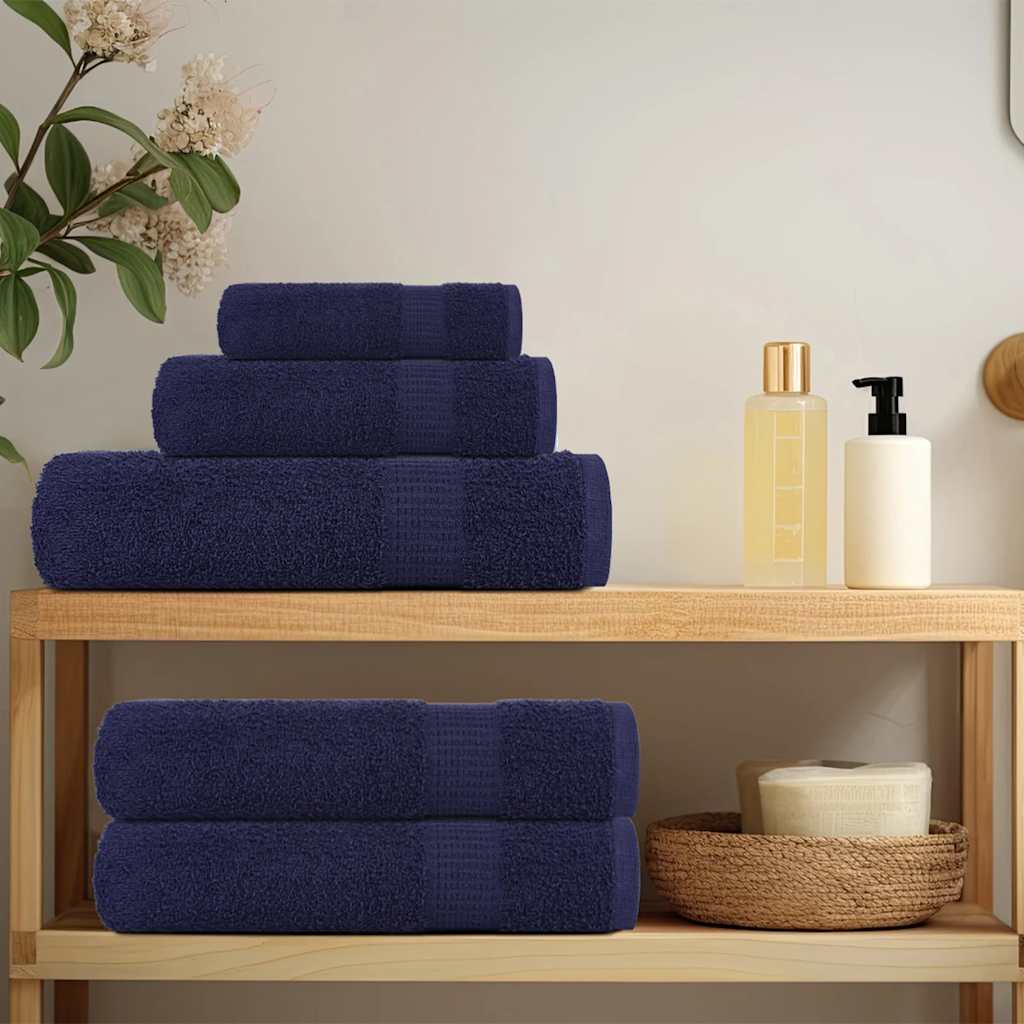 vidaXL Towels "FROGN" 4 pcs Navy Blue 100x200 cm 360 gsm 3