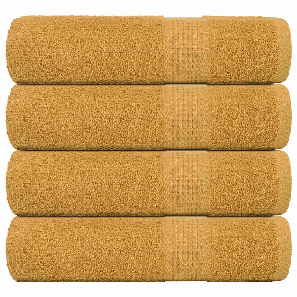 vidaXL Bath Towels "FROGN" 4 pcs Gold 100x150 cm 360 gsm 1