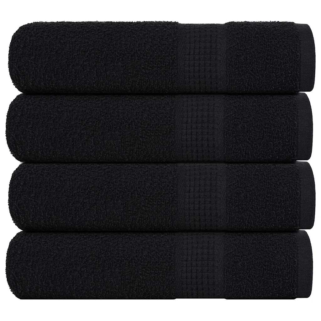 vidaXL Bath Towels "FROGN" 4 pcs Black 100x150 cm 360 gsm 1