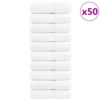 vidaXL Premium Washcloths "SOLUND" 50 pcs White 15x21 cm 600 gsm 1