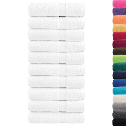 vidaXL Premium Hand Towels "SOLUND" 10 pcs White 50x100 cm 600 gsm 2