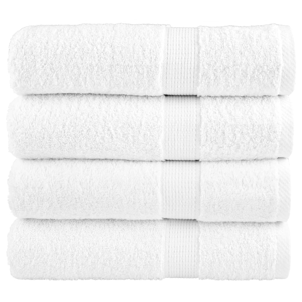 vidaXL Premium Shower Towels "SOLUND" 4 pcs White 70x140 cm 600 gsm 1