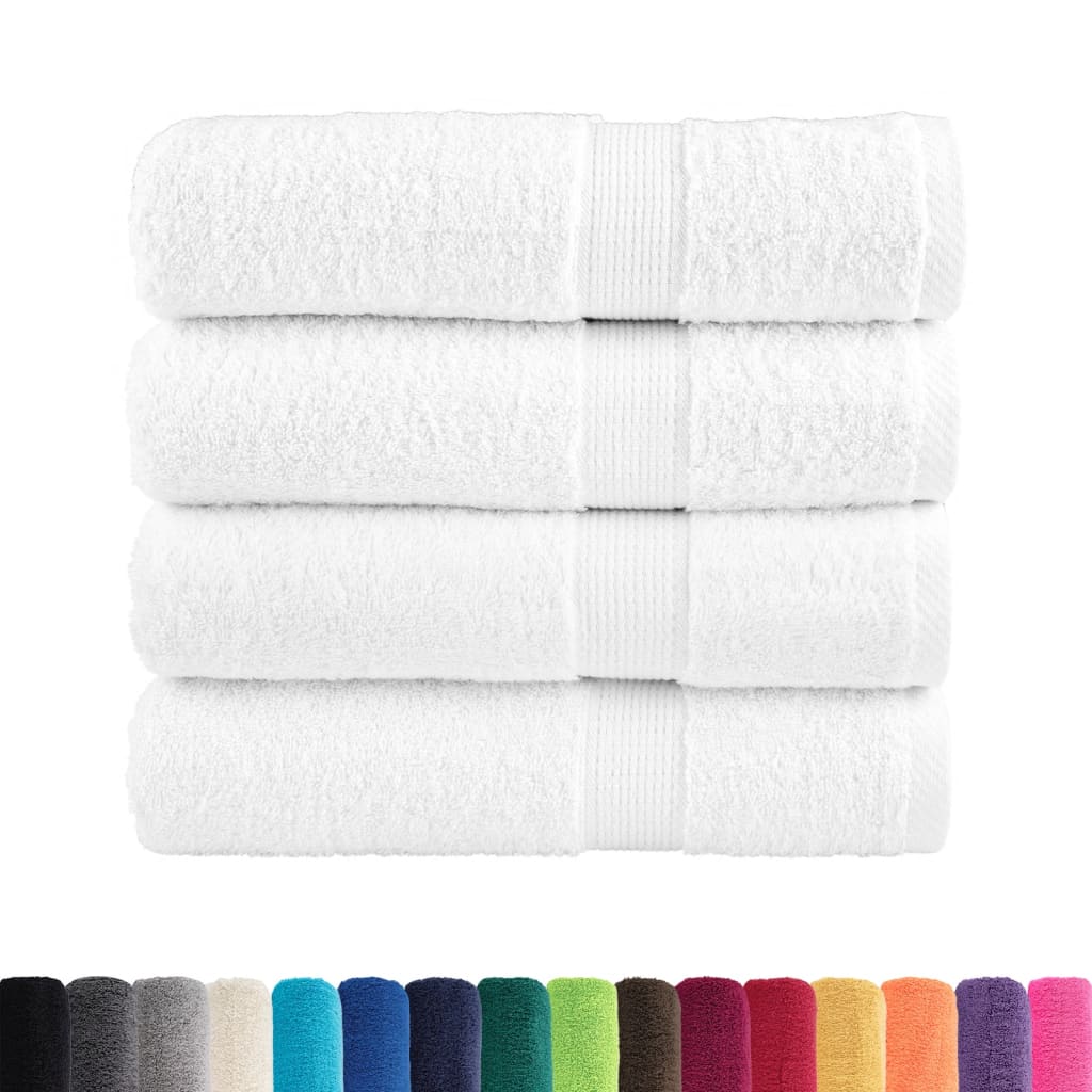 vidaXL Premium Bath Towels "SOLUND" 4 pcs White 100x150 cm 600 gsm 2