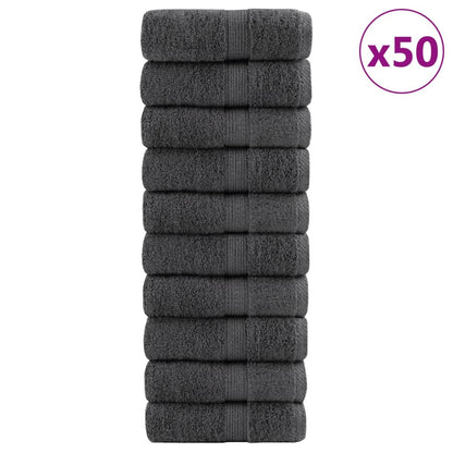 vidaXL Premium Washcloths "SOLUND" 50 pcs Anthracite 15x21 cm 600 gsm 1