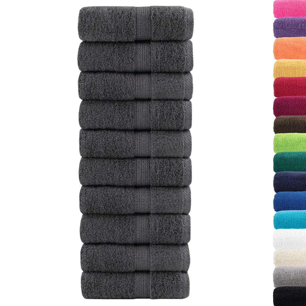 vidaXL Premium Washcloths "SOLUND" 50 pcs Anthracite 15x21 cm 600 gsm 2