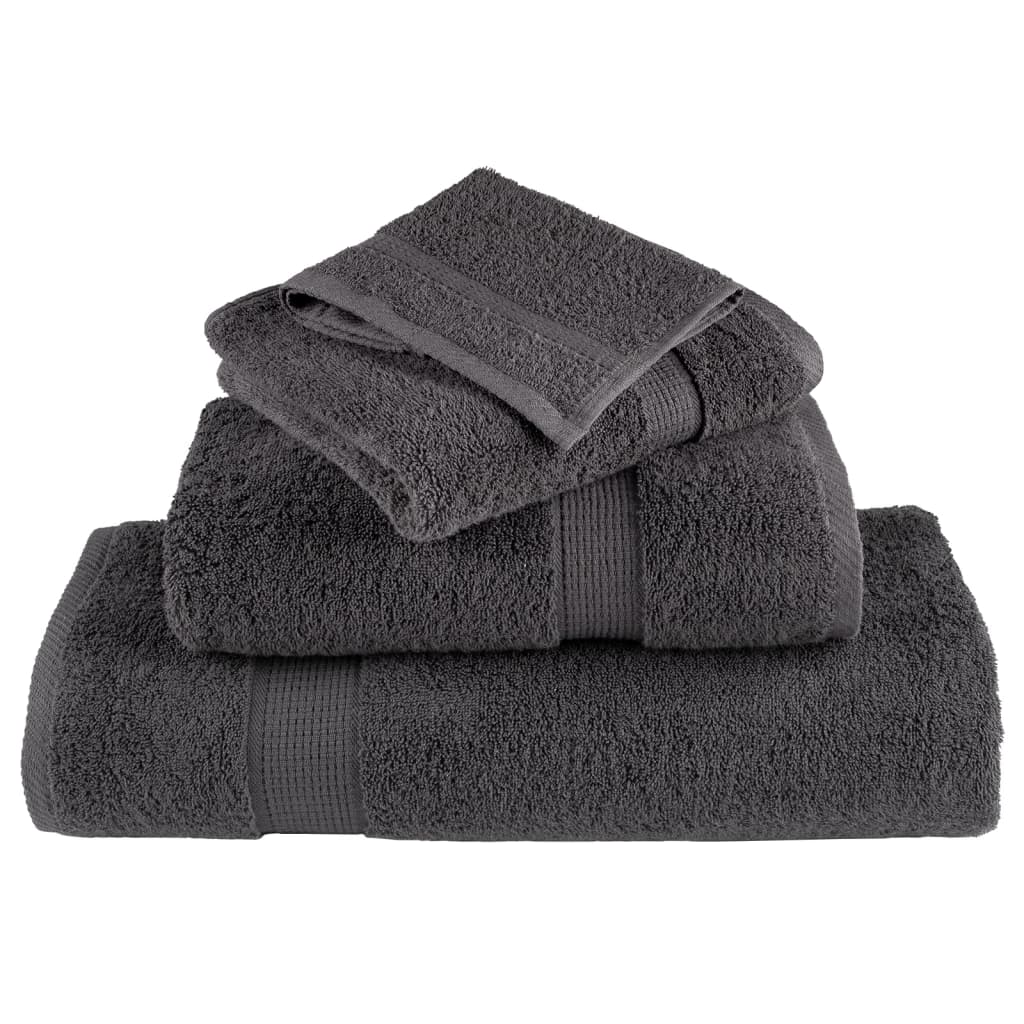 vidaXL Premium Washcloths "SOLUND" 50 pcs Anthracite 15x21 cm 600 gsm 4