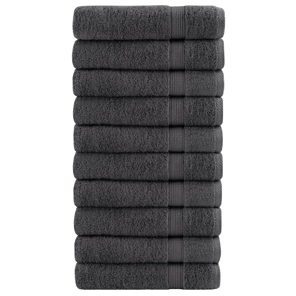 vidaXL Premium Hand Towels "SOLUND" 10 pcs Anthracite 50x100 cm 600 gsm 1