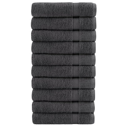 vidaXL Premium Hand Towels "SOLUND" 10 pcs Anthracite 50x100 cm 600 gsm 1