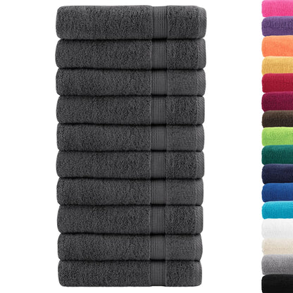 vidaXL Premium Hand Towels "SOLUND" 10 pcs Anthracite 50x100 cm 600 gsm 2