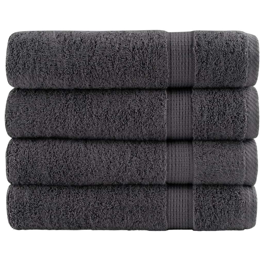 vidaXL Premium Shower Towels "SOLUND" 4 pcs Anthracite 70x140 cm 600 gsm 1