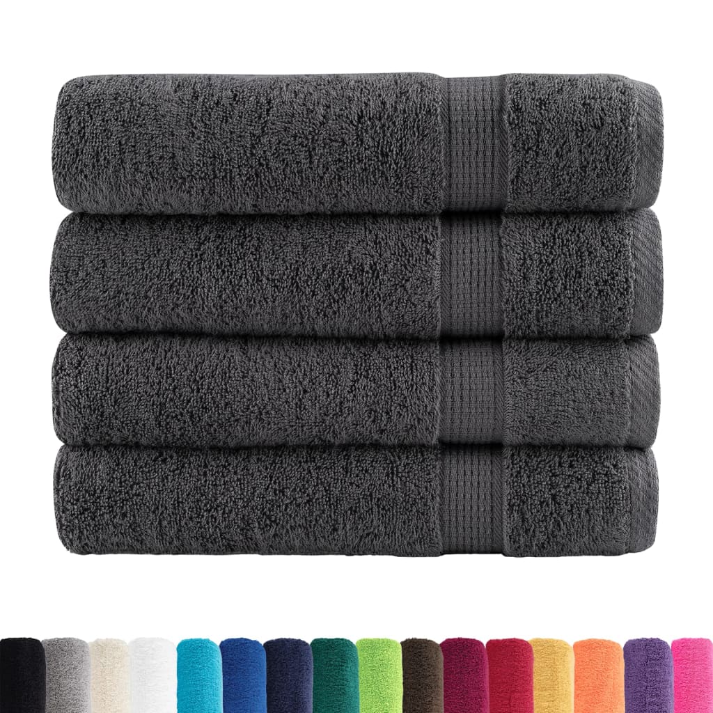 vidaXL Premium Shower Towels "SOLUND" 4 pcs Anthracite 70x140 cm 600 gsm 2