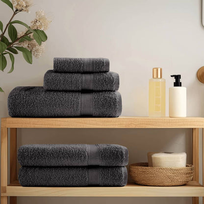 vidaXL Premium Shower Towels "SOLUND" 4 pcs Anthracite 70x140 cm 600 gsm 3