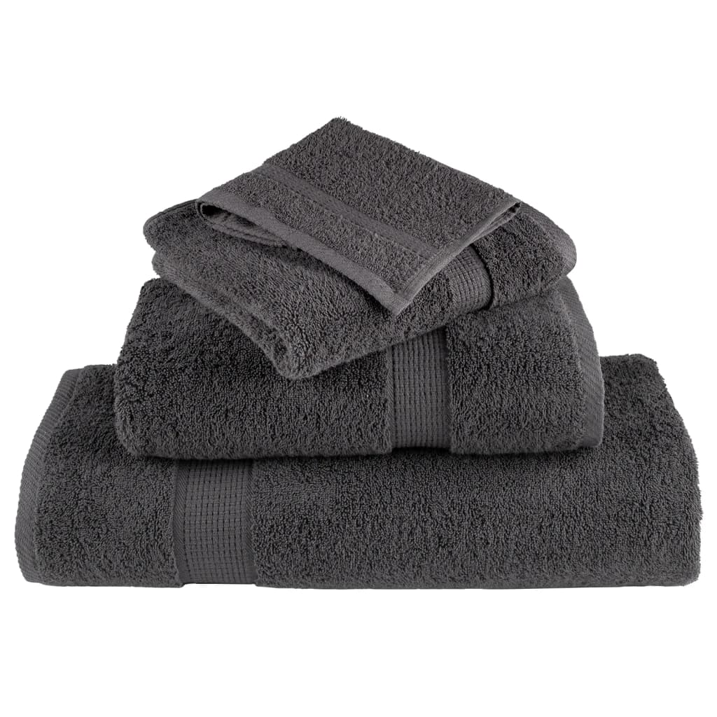 vidaXL Premium Shower Towels "SOLUND" 4 pcs Anthracite 70x140 cm 600 gsm 4