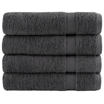 vidaXL Premium Bath Towels "SOLUND" 4 pcs Anthracite 100x150cm 600 gsm 2