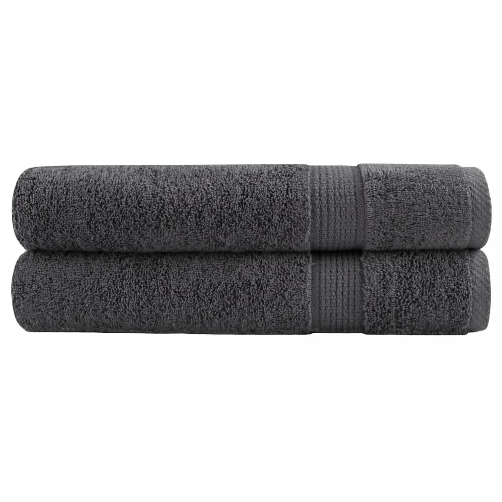 vidaXL Premium Towels "SOLUND" 2 pcs Anthracite 100x200 cm 600 gsm 1