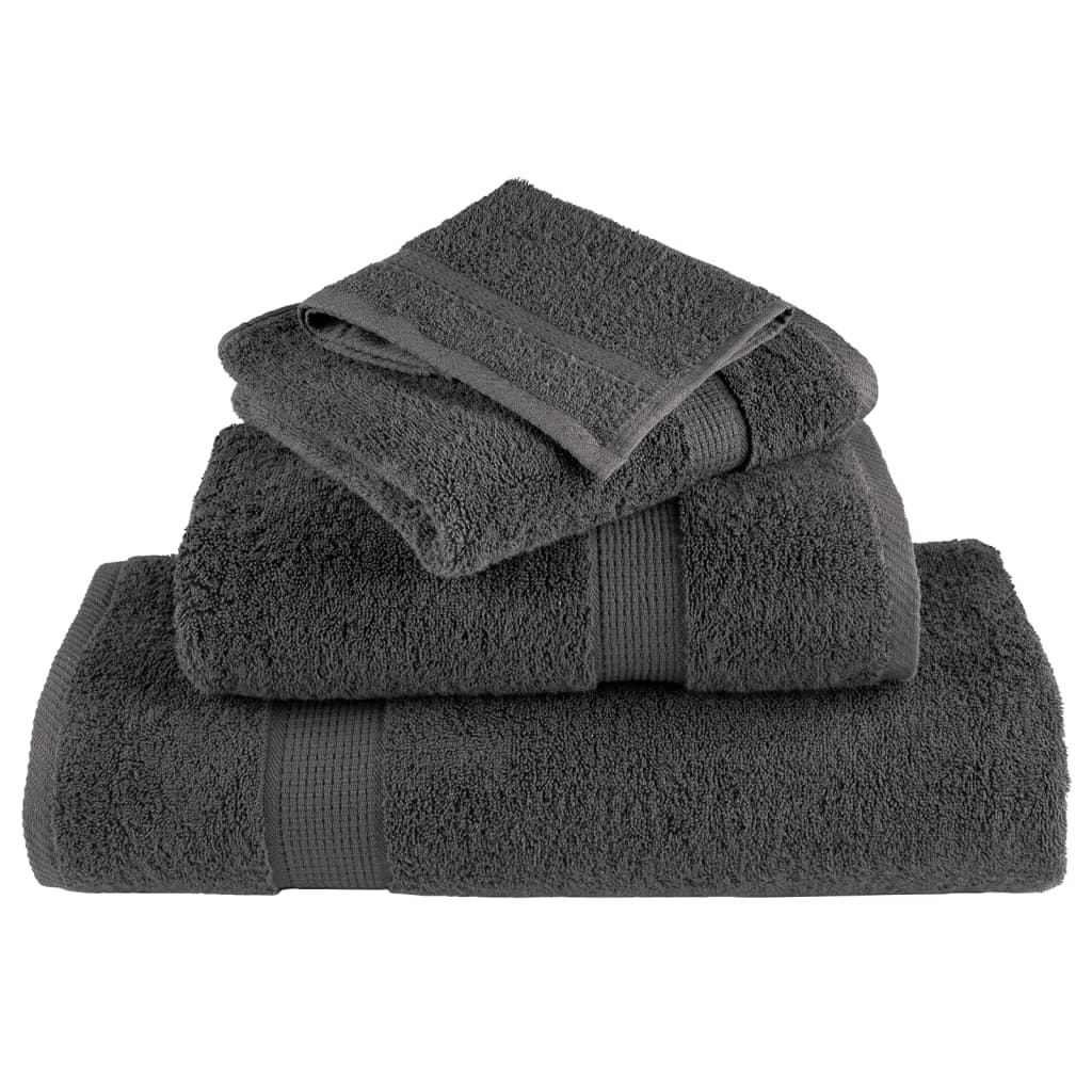 vidaXL Premium Towels "SOLUND" 2 pcs Anthracite 100x200 cm 600 gsm 4
