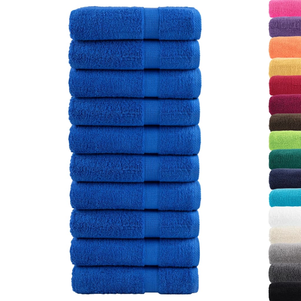 vidaXL Premium Hand Towels "SOLUND" 10 pcs Blue 50x100 cm 600 gsm 2