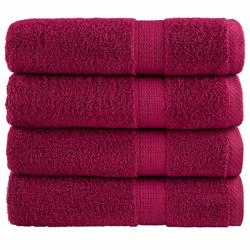 vidaXL Premium Shower Towels "SOLUND" 4 pcs Bordeaux 70x140 cm 600 gsm 1