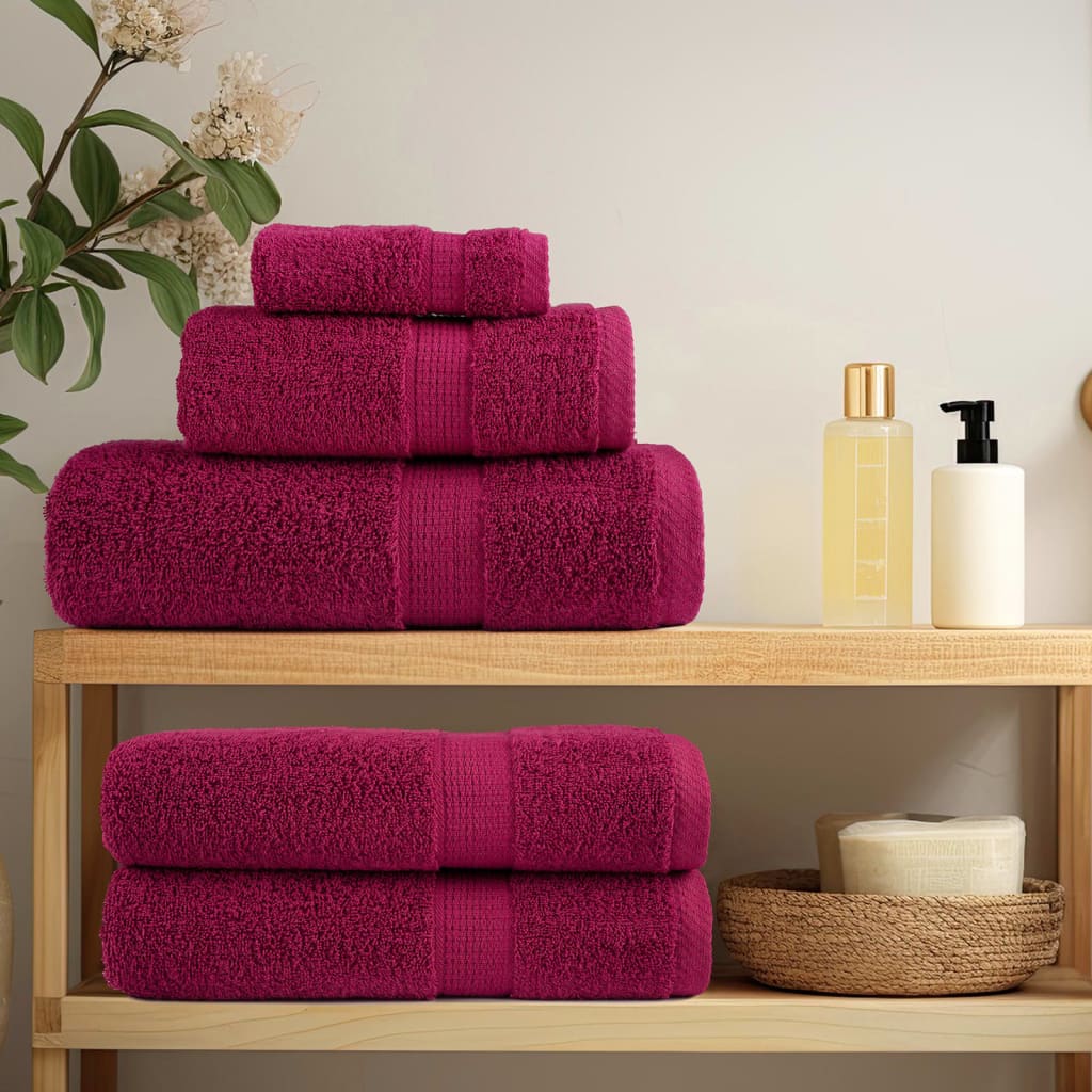 vidaXL Premium Shower Towels "SOLUND" 4 pcs Bordeaux 70x140 cm 600 gsm 3