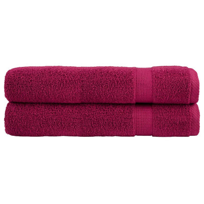 vidaXL Premium Towels "SOLUND" 2 pcs Bordeaux 100x200 cm 600 gsm 1