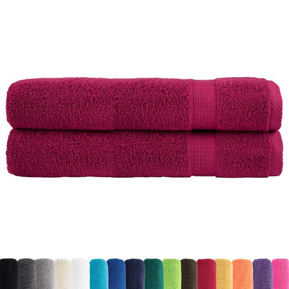 vidaXL Premium Towels "SOLUND" 2 pcs Bordeaux 100x200 cm 600 gsm 2