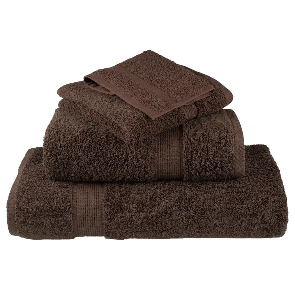 vidaXL Premium Hand Towels "SOLUND" 10 pcs Brown 50x100 cm 600 gsm 4