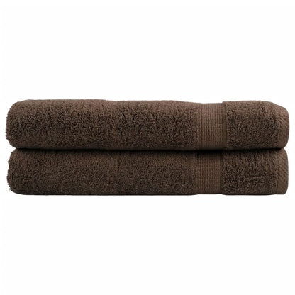 vidaXL Premium Towels "SOLUND" 2 pcs Brown 100x200 cm 600 gsm 1