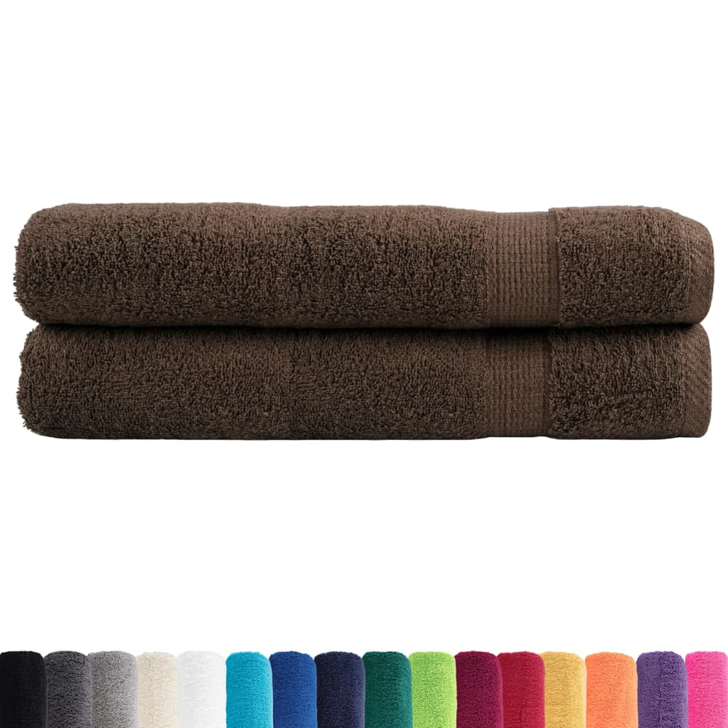 vidaXL Premium Towels "SOLUND" 2 pcs Brown 100x200 cm 600 gsm 2