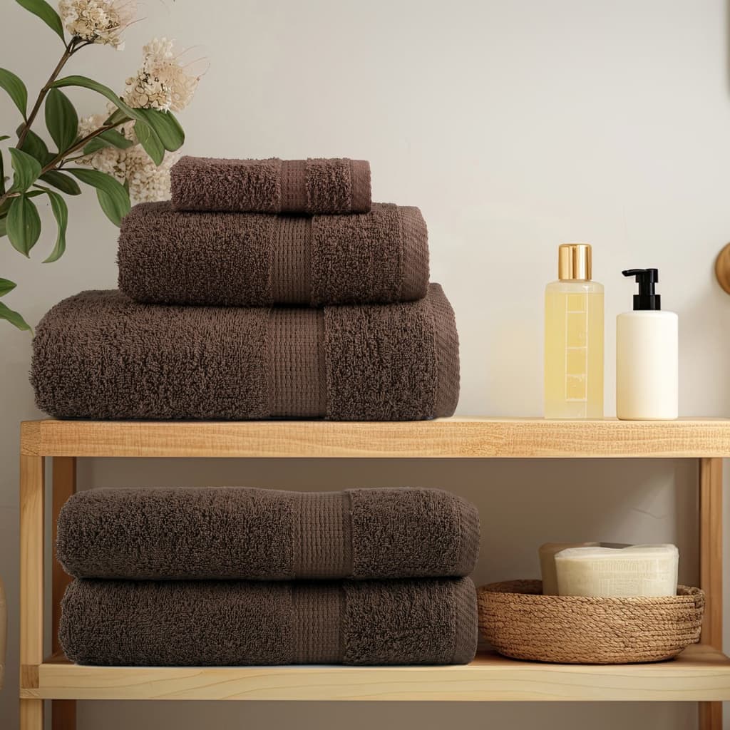 vidaXL Premium Towels "SOLUND" 2 pcs Brown 100x200 cm 600 gsm 3
