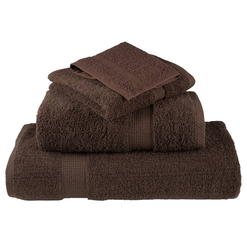 vidaXL Premium Towels "SOLUND" 2 pcs Brown 100x200 cm 600 gsm 4