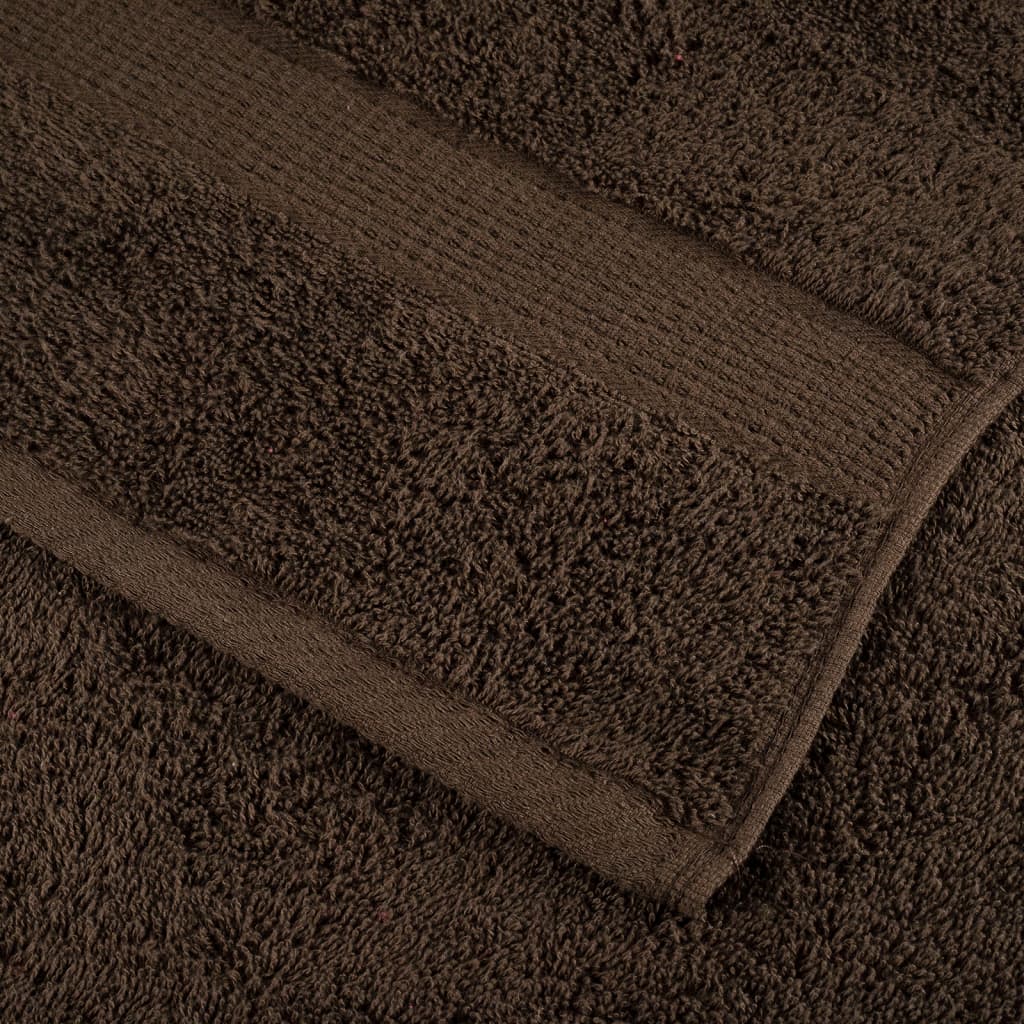 vidaXL Premium Towels "SOLUND" 2 pcs Brown 100x200 cm 600 gsm 6