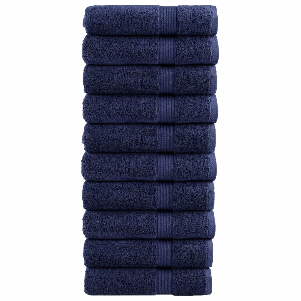 vidaXL Premium Hand Towels "SOLUND" 10 pcs Navy Blue 50x100 cm 600 gsm 1