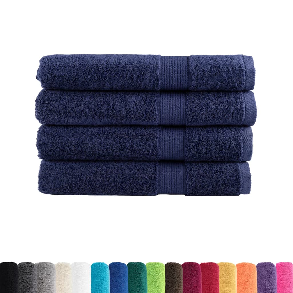 vidaXL Premium Sauna Towels "SOLUND" 4 pcs Navy Blue 80x200 cm 600 gsm 2